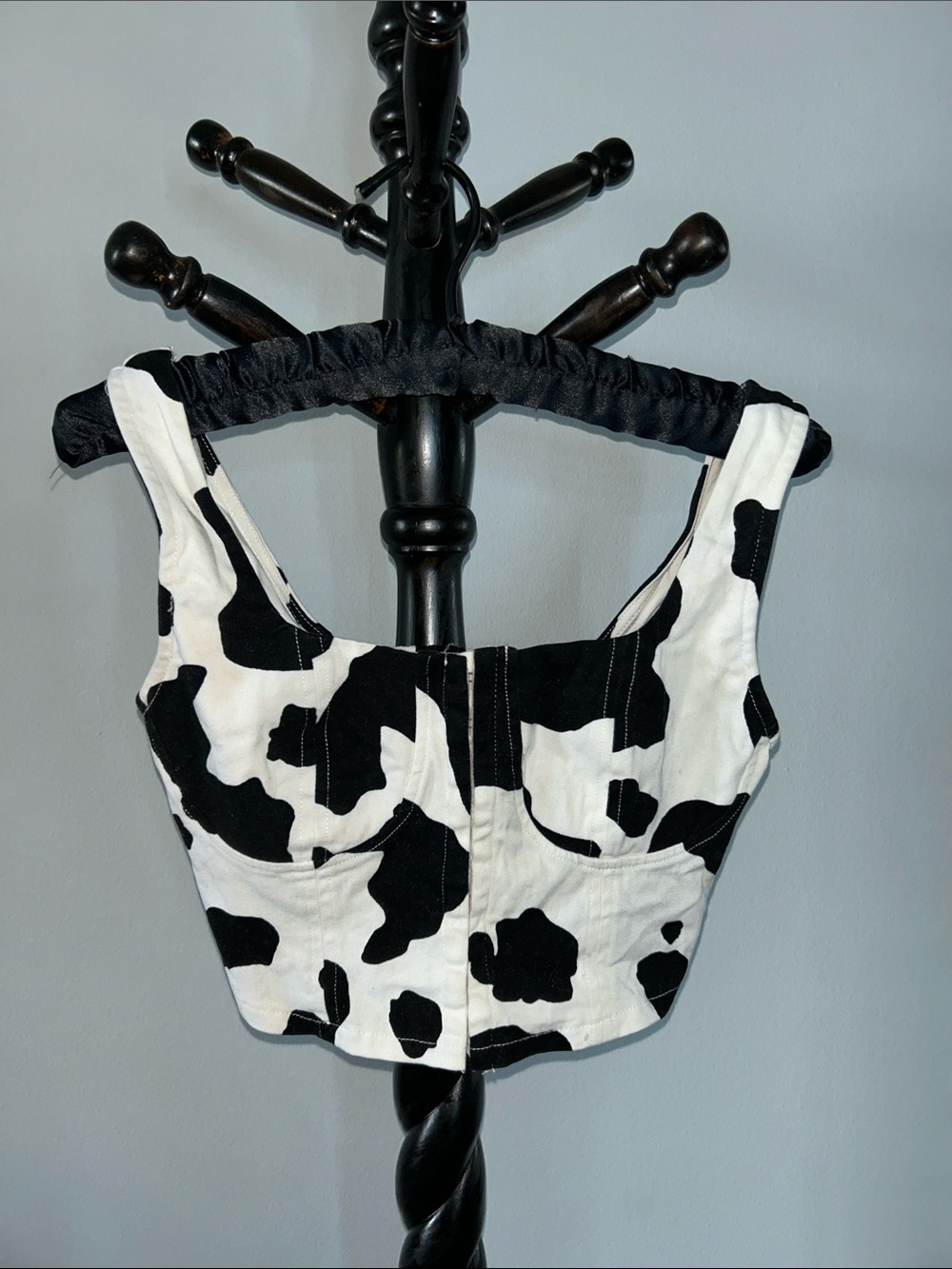 Let’s Rodeo - Cow-Print Black & White Crop Top 2.L2